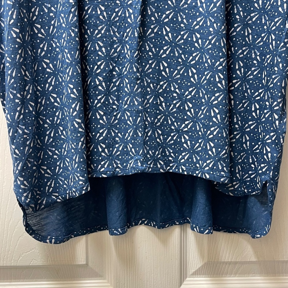 Lucky Brand Women's Large V-Neck Cap Sleeve Boho Casual Tile‎ Printed Top NWT - Picture 9 of 16